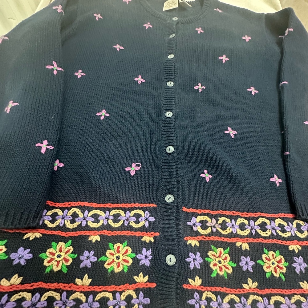 Vintage Fiorlini Cardigan Embroidered Cottagecore Knit BOHO 90s Artistic - Picture 15 of 17